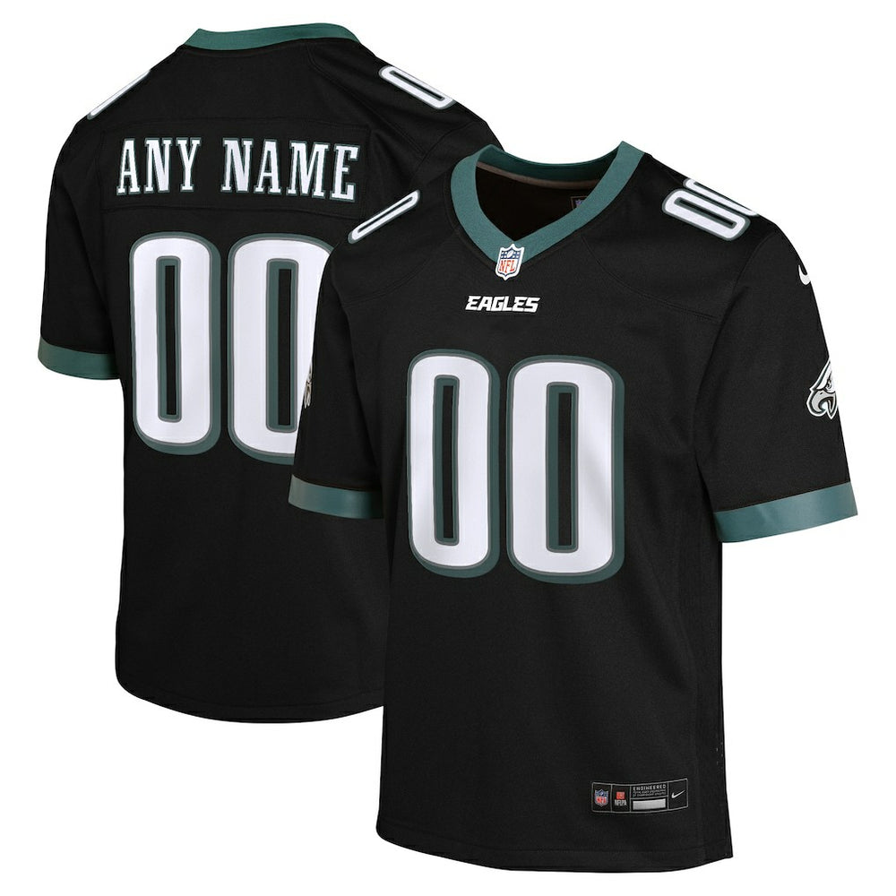 Philadelphia Eagles Youth Alternate Custom Game Jersey Black | Nike for Sale