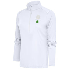 Boston Celtics Antigua Women's Shamrock Tribute Half-Zip Pullover Top White - NBA