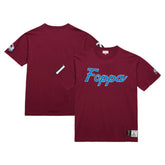 Peter Forsberg Colorado Avalanche Mitchell & Ness Premium Nickname Vintage Logo T-Shirt - Burgundy - NHL