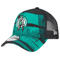 Boston Celtics Tip Off A-Frame Trucker 9FORTY Adjustable Hat Black/Kelly Green - NBA