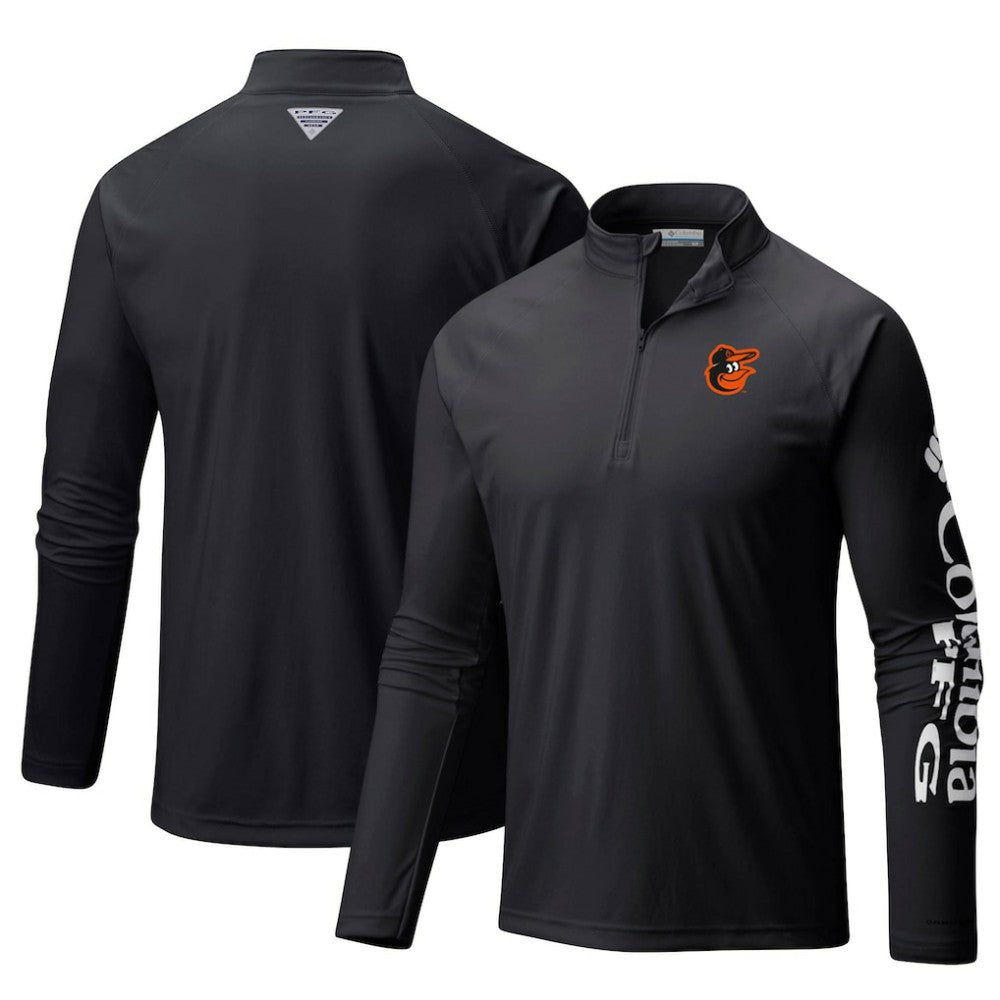 Baltimore Orioles Columbia Terminal Tackle Omni-Shade Raglan Quarter-Zip Pullover Top - MLB