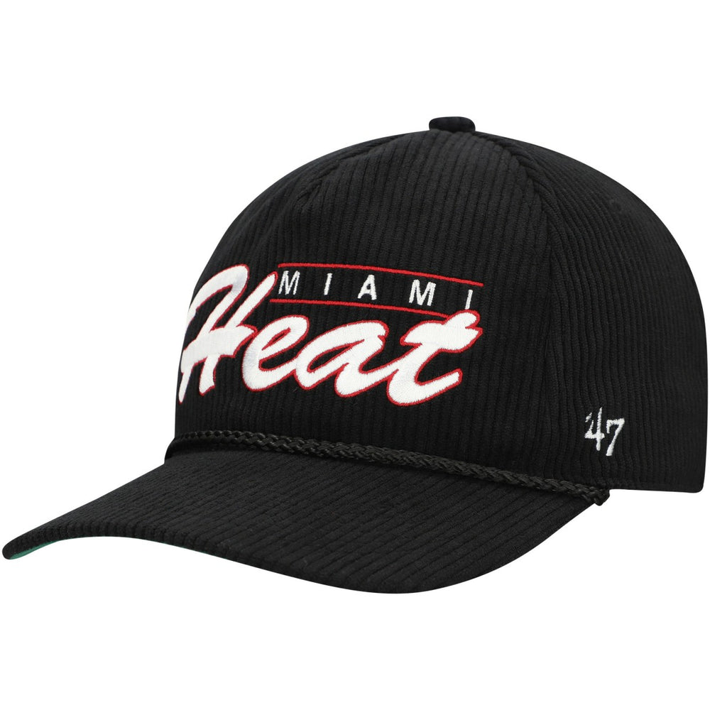 Miami Heat '47 Double Header Sidepatch Cord Hitch Adjustable Hat Black - NBA
