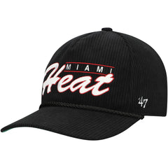 Miami Heat '47 Double Header Sidepatch Cord Hitch Adjustable Hat Black - NBA