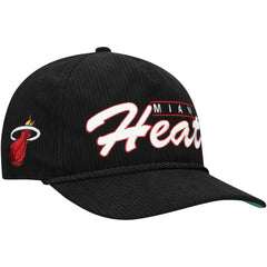Miami Heat '47 Double Header Sidepatch Cord Hitch Adjustable Hat Black - NBA