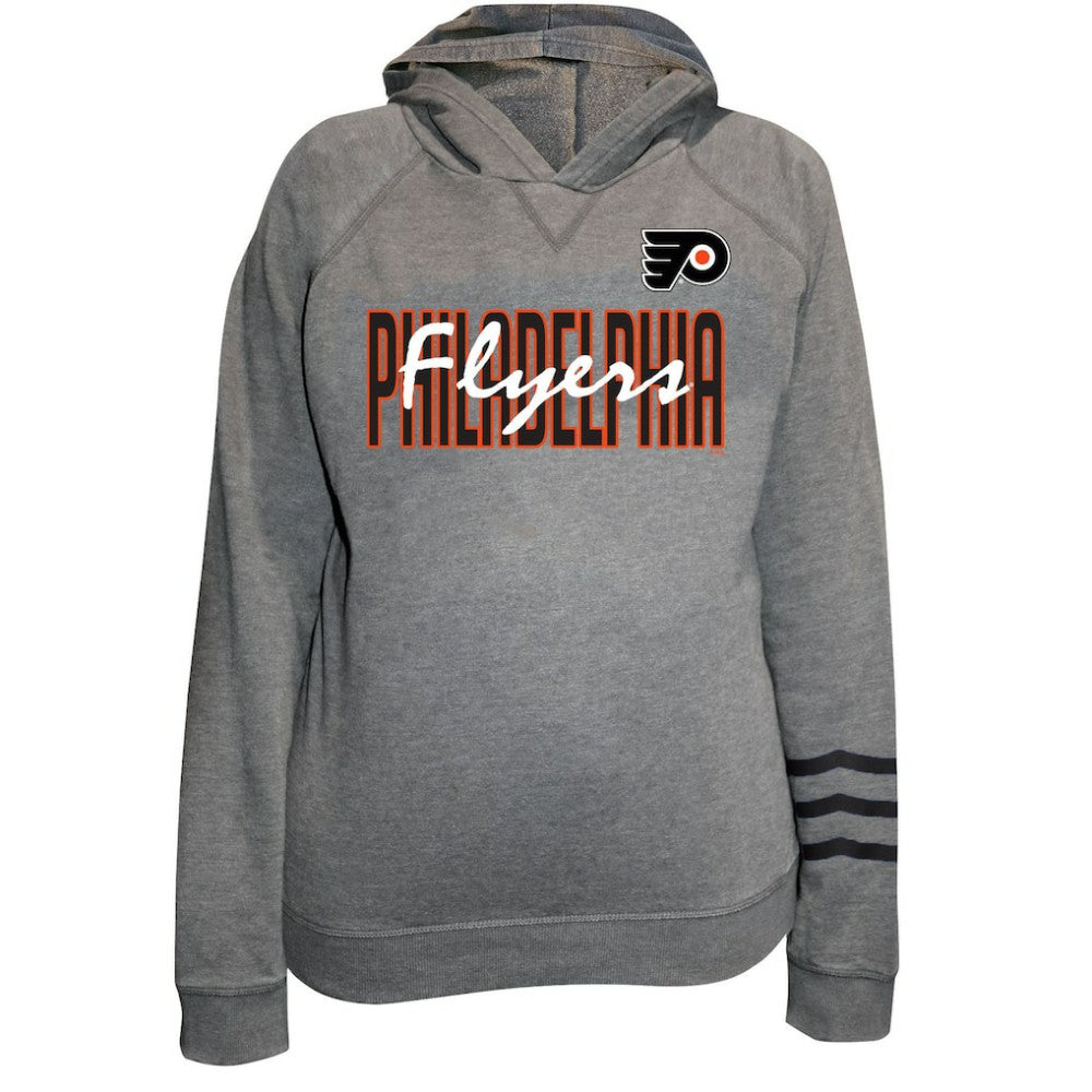Philadelphia Flyers Fanatics Women's Plus Size Lightweight Fleece Raglan Pullover Hoodie - Heather Gray - NHL