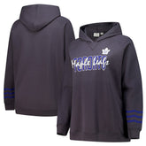 Toronto Maple Leafs Fanatics Women's Plus Size Lightweight Fleece Raglan Pullover Hoodie - Charcoal - NHL