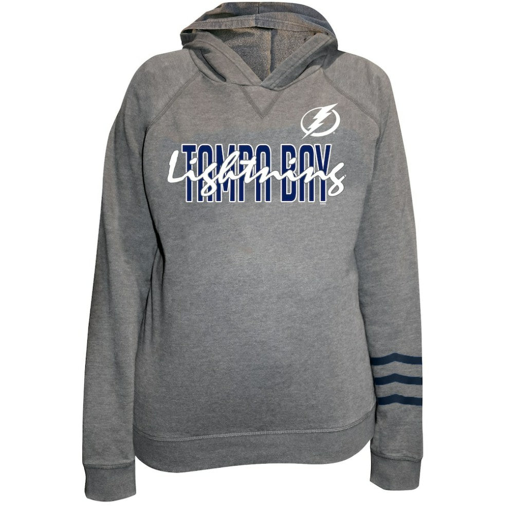 Tampa Bay Lightning Fanatics Women's Plus Size Lightweight Fleece Raglan Pullover Hoodie - Heather Gray - NHL