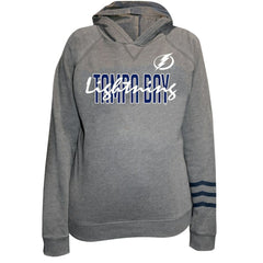 Tampa Bay Lightning Fanatics Women's Plus Size Lightweight Fleece Raglan Pullover Hoodie - Heather Gray - NHL
