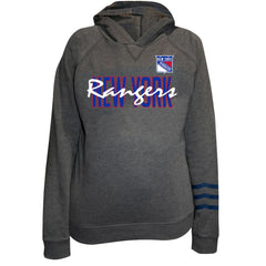 New York Rangers Fanatics Women's Plus Size Lightweight Fleece Raglan Pullover Hoodie - Charcoal - NHL