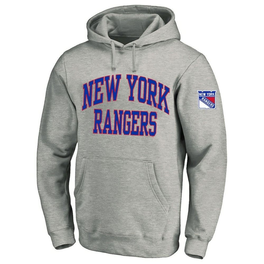 New York Rangers Fanatics Big & Tall Fleece Pullover Hoodie - Heather Gray - NHL