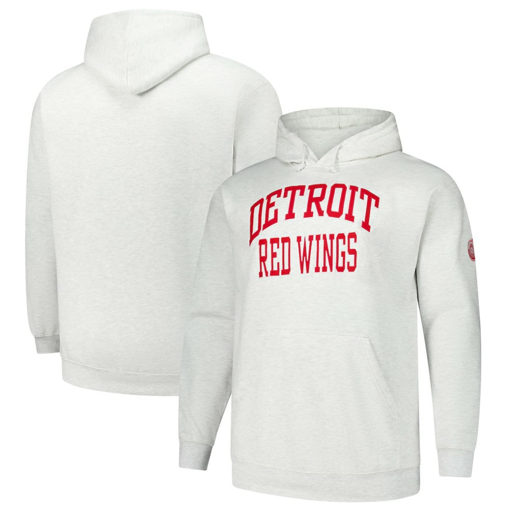 Detroit Red Wings Fanatics Big & Tall Fleece Pullover Hoodie - Heather Gray - NHL