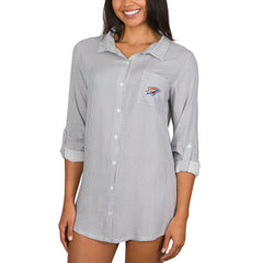 Oklahoma City Thunder Concepts Sport Women's Melody Woven Long Sleeve Nightshirt Gray - NBA