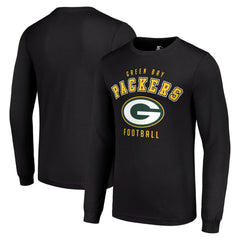 Green Bay Packers Starter Long Sleeve T-Shirt Black | NFL