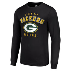 Green Bay Packers Starter Long Sleeve T-Shirt Black | NFL