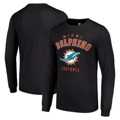 Miami Dolphins Starter Long Sleeve T-Shirt Black | NFL
