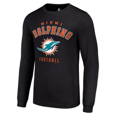 Miami Dolphins Starter Long Sleeve T-Shirt Black | NFL