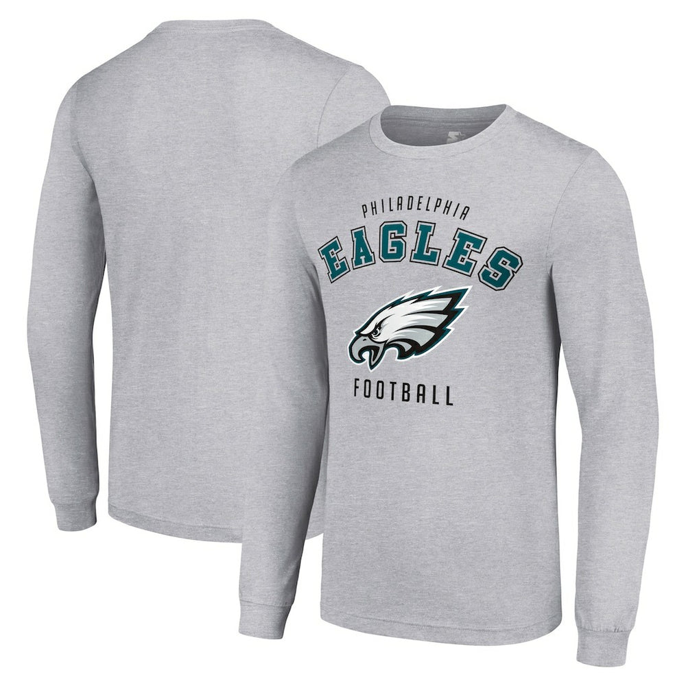Philadelphia Eagles Starter Long Sleeve T-Shirt Heather Gray | NFL