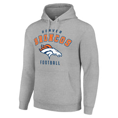 Denver Broncos Starter Unisex Logo Pullover Hoodie Heather Gray | NFL