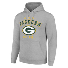 Green Bay Packers Starter Unisex Logo Pullover Hoodie Heather Gray | NFL