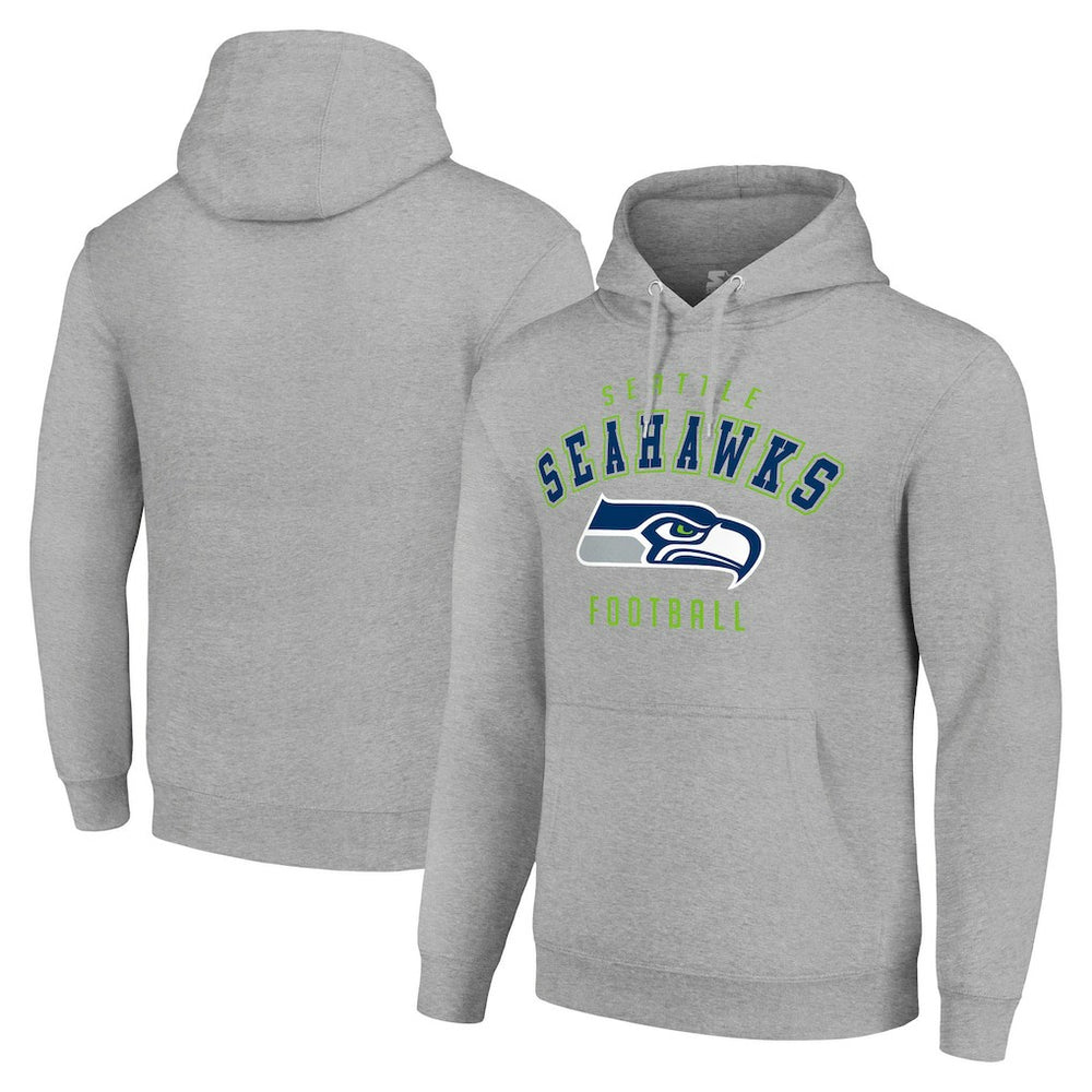 Seattle Seahawks Starter Unisex Logo Pullover Hoodie Heather Gray | NFL