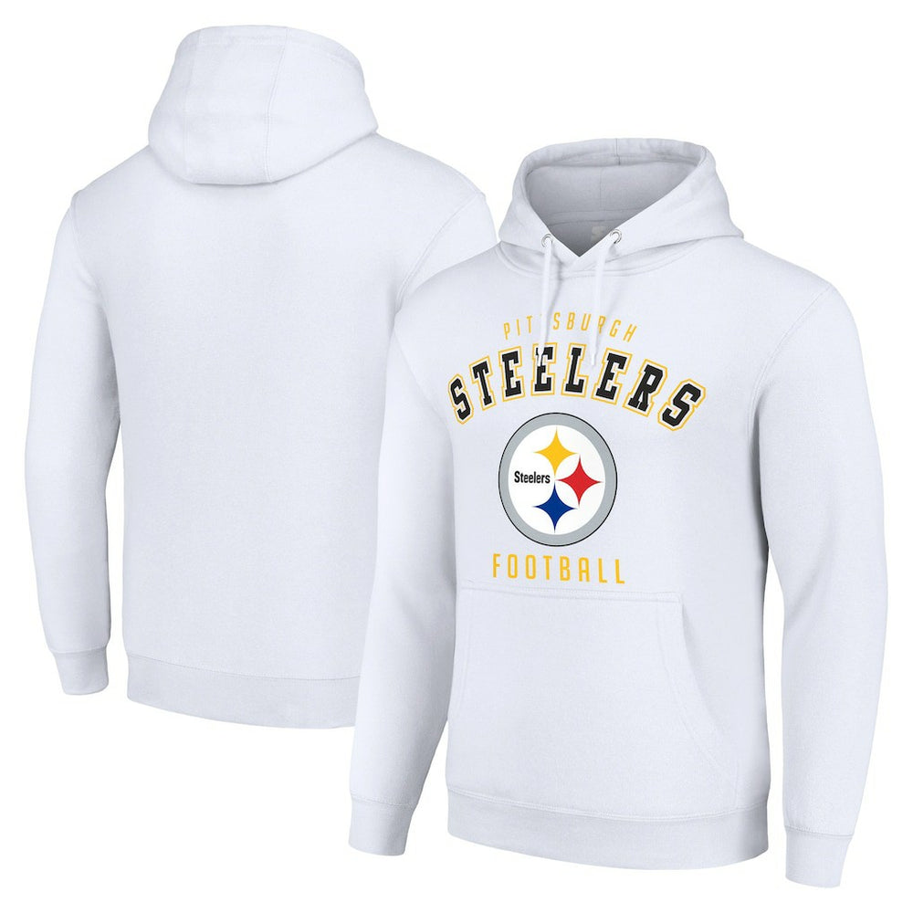 Pittsburgh Steelers Starter Unisex Logo Pullover Hoodie White | NFL