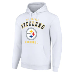 Pittsburgh Steelers Starter Unisex Logo Pullover Hoodie White | NFL