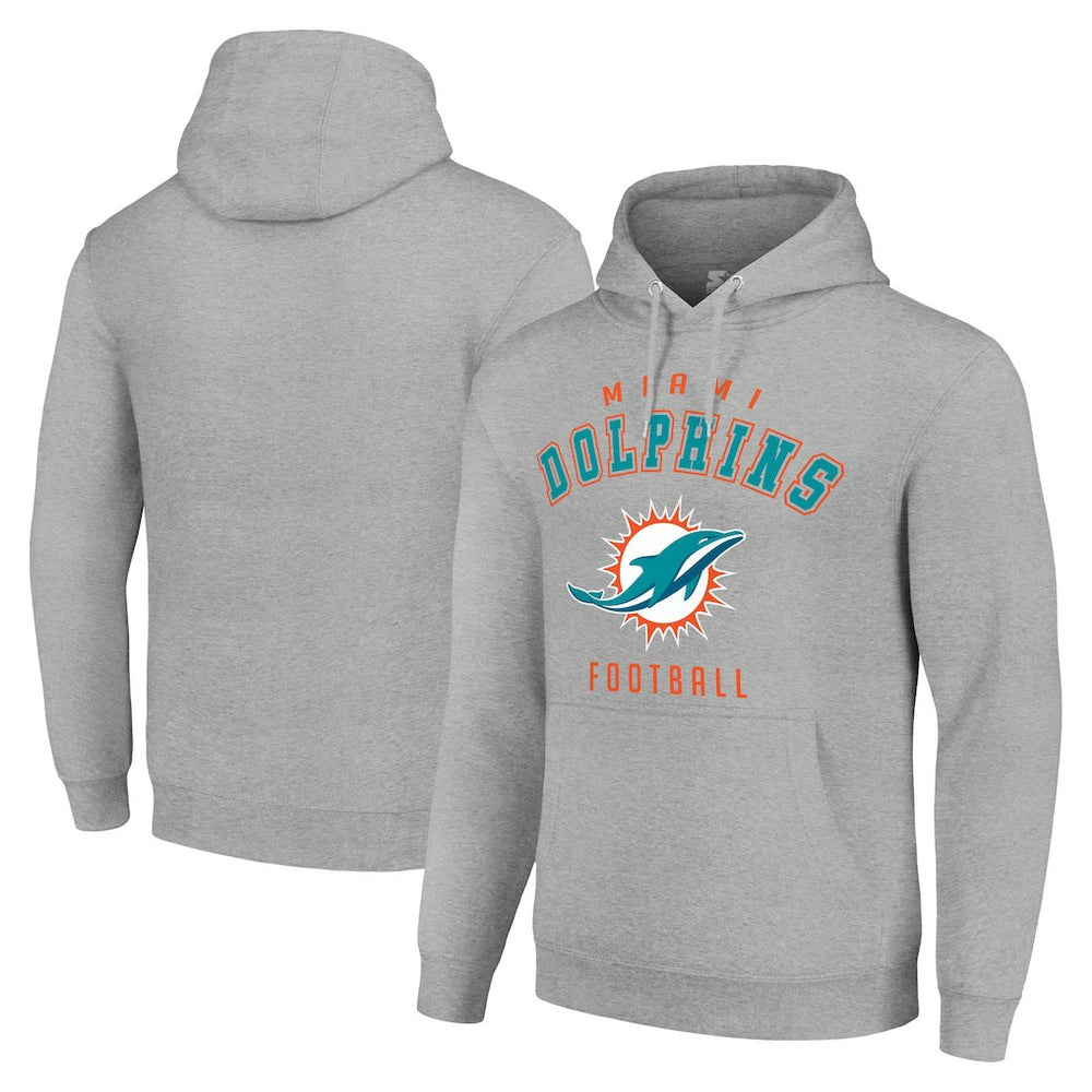 Miami Dolphins Starter Unisex Logo Pullover Hoodie Heather Gray | NFL