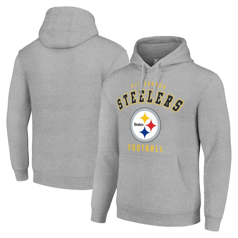 Pittsburgh Steelers Starter Unisex Logo Pullover Hoodie Heather Gray | NFL