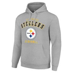 Pittsburgh Steelers Starter Unisex Logo Pullover Hoodie Heather Gray | NFL