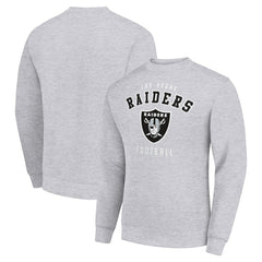 Las Vegas Raiders Starter Team Logo Pullover Sweatshirt Heather Gray | NFL