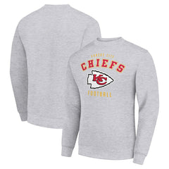 Kansas City Chiefs Starter Team Logo Pullover Sweatshirt Heather Gray | NFL