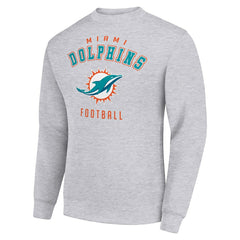 Miami Dolphins Starter Team Logo Pullover Sweatshirt Heather Gray | NFL
