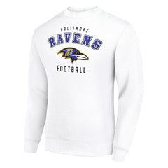 Baltimore Ravens Starter Team Logo Pullover Sweatshirt White | NFL