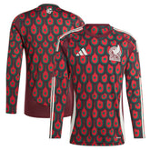 Mexico National Team 2024 Home Replica Long Sleeve Jersey Burgundy | Adidas Sale