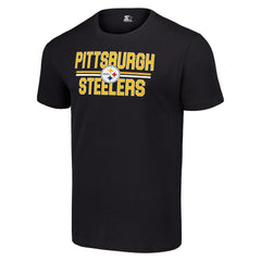 Pittsburgh Steelers Starter Team Mesh Print Graphic T-Shirt Black | NFL