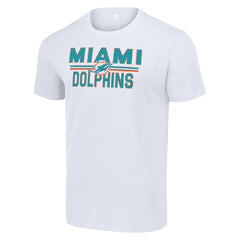 Miami Dolphins Starter Team Mesh Print Graphic T-Shirt White | NFL