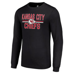 Kansas City Chiefs Starter Team Mesh Print Graphic Long Sleeve T-Shirt Black | NFL