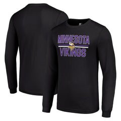 Minnesota Vikings Starter Team Mesh Print Graphic Long Sleeve T-Shirt Black | NFL