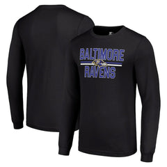 Baltimore Ravens Starter Team Mesh Print Graphic Long Sleeve T-Shirt Black | NFL