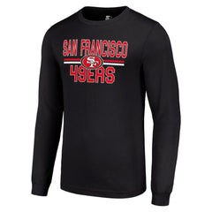 San Francisco 49ers Starter Team Mesh Print Graphic Long Sleeve T-Shirt Black | NFL