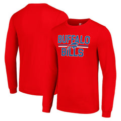 Buffalo Bills Starter Team Mesh Print Graphic Long Sleeve T-Shirt Red | NFL