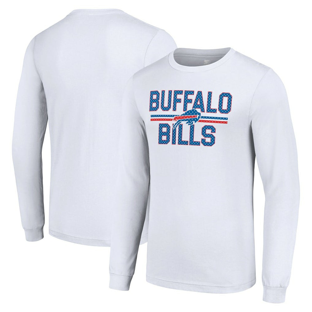 Buffalo Bills Starter Team Mesh Print Graphic Long Sleeve T-Shirt White | NFL