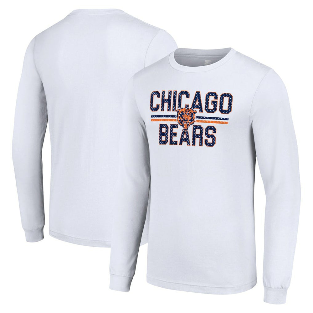 Chicago Bears Starter Team Mesh Print Graphic Long Sleeve T-Shirt White | NFL