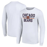 Chicago Bears Starter Team Mesh Print Graphic Long Sleeve T-Shirt White | NFL