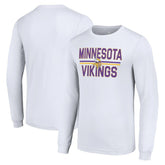 Minnesota Vikings Starter Team Mesh Print Graphic Long Sleeve T-Shirt White | NFL
