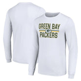 Green Bay Packers Starter Team Mesh Print Graphic Long Sleeve T-Shirt White | NFL