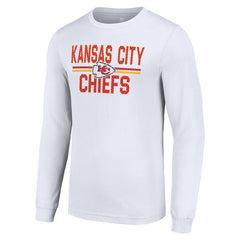 Kansas City Chiefs Starter Team Mesh Print Graphic Long Sleeve T-Shirt White | NFL