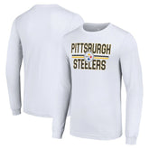 Pittsburgh Steelers Starter Team Mesh Print Graphic Long Sleeve T-Shirt White | NFL