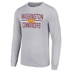 Washington Commanders Starter Team Mesh Print Graphic Long Sleeve T-Shirt Heather Gray | NFL