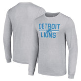 Detroit Lions Starter Team Mesh Print Graphic Long Sleeve T-Shirt Heather Gray | NFL